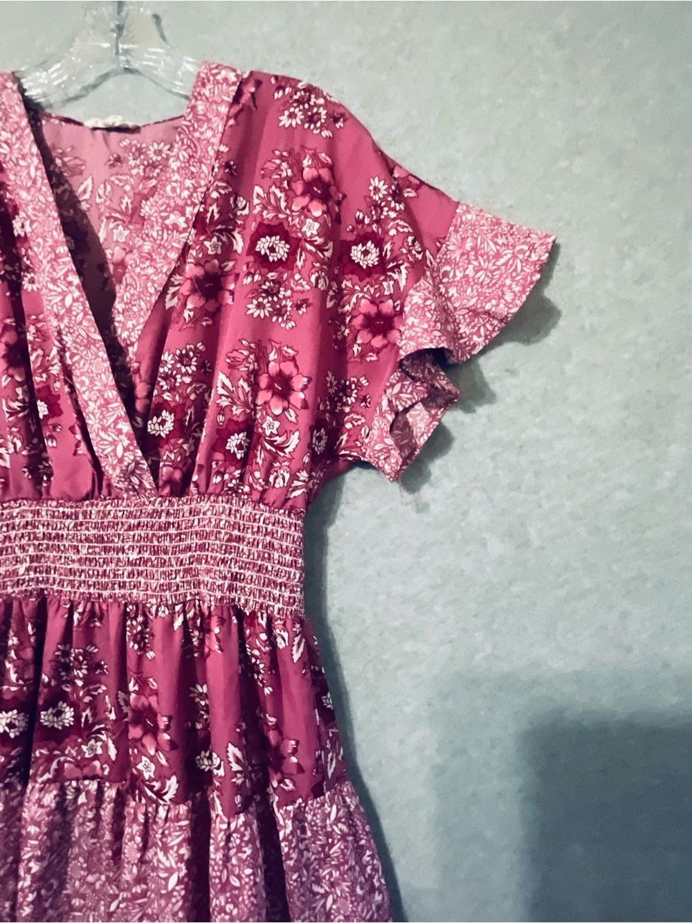 King roads woman  Floral Tiered Dress in Pink Sz S - Picture 6 of 9